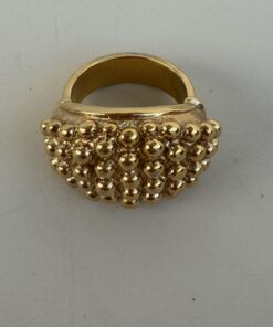 Yves Saint Laurent (YSL) gold-tone beaded dome ring - Image 2