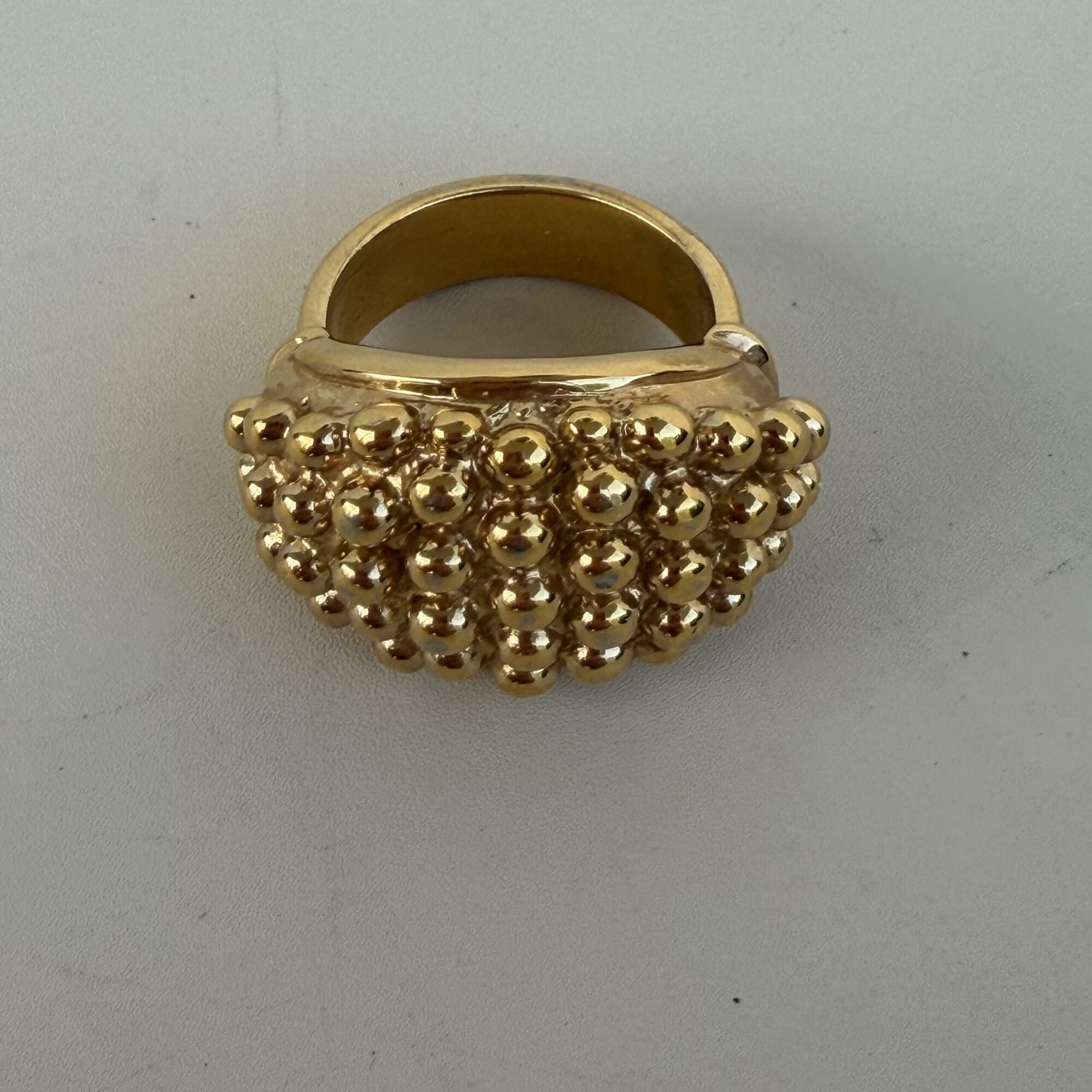 Yves Saint Laurent (YSL) gold-tone beaded dome ring - Image 2