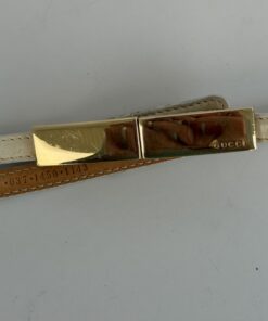 Gucci Size 70/28 Skinny Logo Plaque Leather Belt, additional view 7