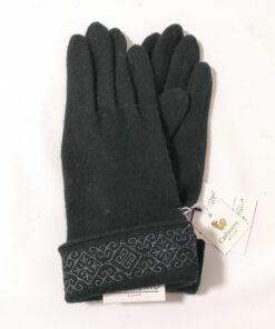 Alternative view of Givenchy 4G Emblem Embroidered Wool Knit Winter Gloves - Black NWT