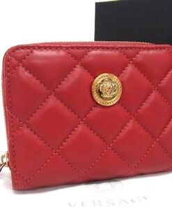 Versace Medusa Quilted Nappa Leather Compact Wallet / Coin Pouch (Model DPDI167S)