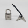 Hermès Palladium-Plated Padlock Cadenas & 2 Keys Set No. 102 Silver Tone