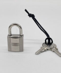 Hermès Palladium-Plated Padlock Cadenas & 2 Keys Set No. 102 Silver Tone
