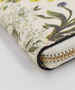 Tory Burch Kerrington Watercolor Botanical Continental Zip Wallet Ivory Floral - Image 8