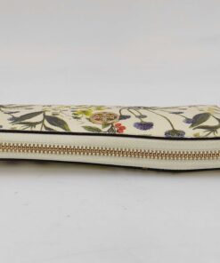 Tory Burch Kerrington Watercolor Botanical Continental Zip Wallet Ivory Floral - Image 6