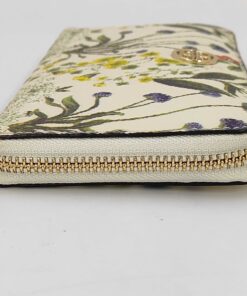 Tory Burch Kerrington Watercolor Botanical Continental Zip Wallet Ivory Floral - Image 7