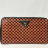 Prada Madras Woven Leather Zip-Around Wallet