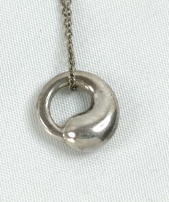 Tiffany & Co. Elsa Peretti Eternal Circle Pendant Necklace in solid .925 sterling silver