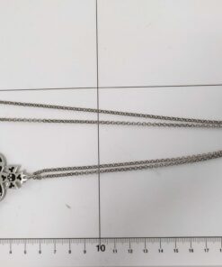 Vivienne Westwood 2D Flat Heart Star Orb Pendant Necklace in silver-tone metal and black enamel - Image 5