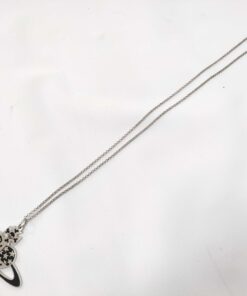 Vivienne Westwood 2D Flat Heart Star Orb Pendant Necklace in silver-tone metal and black enamel - Image 10