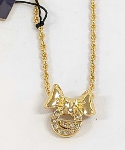 Vintage Givenchy Crystal G Bow Pendant Necklace