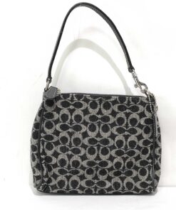 Coach Vintage Black Canvas Mini C Monogram Pochette Handbag Baguette