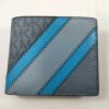 Michael Kors Cooper Grey Logo Stripe Stitched Pebbled Leather Billfold Wallet