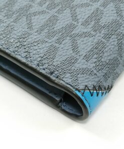 Michael Kors Cooper Grey Logo Stripe Stitched Pebbled Leather Billfold Wallet - Image 5