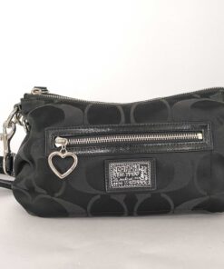 Coach Poppy Black Signature C Sateen Groovy Hobo Crossbody Bag 13833