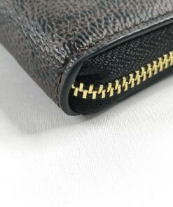 Coach Mini Skinny Id Case in Signature Canvas Brown Black Coin Wallet 88250 - Image 3