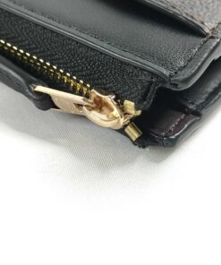 Coach Mini Skinny Id Case in Signature Canvas Brown Black Coin Wallet 88250 - Image 4