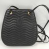Yves Saint Laurent Black Grained Leather Wave Embossed Shoulder Bag