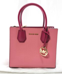 Michael Kors Mercer Medium Two-Tone Leather Crossbody Bag Tea Rose Multi