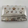 Jimmy Choo Nemo Star Studded Trifold Wallet Metallic Silver Champagne Gold