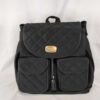 Michael Kors Kieran Large Quilted Nylon Cargo Backpack Bag - Black & Gold