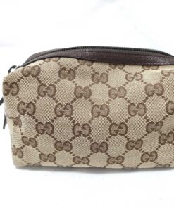 Gucci GG Monogram Canvas Makeup Bag Travel Toiletry Pouch Vintage