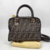 Fendi Zucca Canvas 2-Way Mini Boston Bag Satchel - Brown Leather