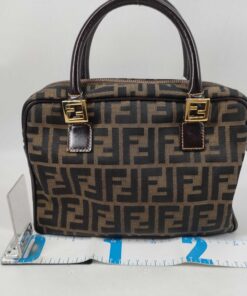 Alternative view of Fendi Zucca Canvas 2-Way Mini Boston Bag Satchel - Brown Leather