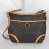 Coach Peyton Signature Pocket Shoulder Bag Mahogany Brown Coated Canvas F19822
