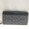 Coach Accordion Wallet in Signature Canvas Charcoal Black Zip Around F58112
