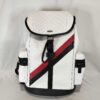 Michael Kors Rivington Logo Stripe Backpack Canvas White Black Red NWT