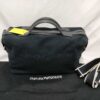 Emporio Armani Canvas Duffle Bag Embroidered Logo Weekender - Black & Grey