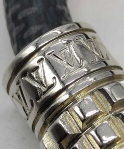 Louis Vuitton Damier Graphite Digit Bracelet Silver-Tone Magnetic Clasp Size M/L - Image 5