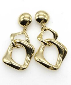 Yves Saint Laurent (YSL) Sculptural Double Drop Clip-On Earrings