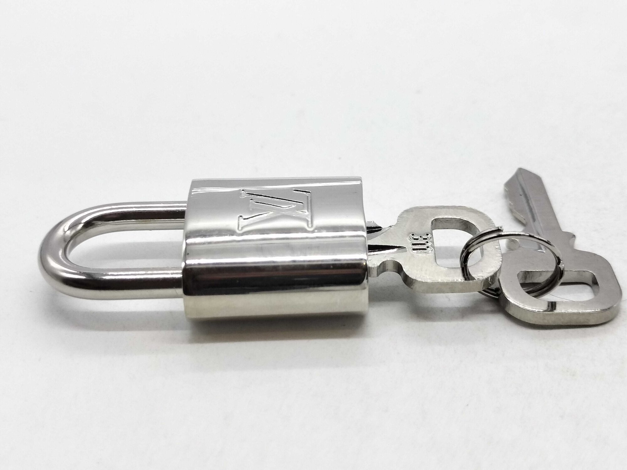 Louis Vuitton Silver-Tone Padlock & Key Set image 4
