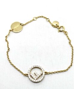 Fendi Crystal-Embellished "F Is Fendi" Chain Bracelet