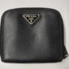 Prada Saffiano Leather Zip-Around Compact Coin Purse Wallet
