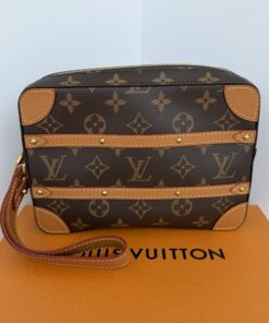 Louis Vuitton Monogram Soft Trunk Pouch Clutch (Model M44779).