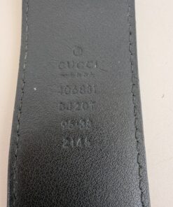 Alternative view of Gucci Interlocking G Black Leather Belt with Silver Buckle size 95/38