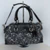 Coach Metallic Silver & Black Ocelot Leopard Print Satchel Handbag