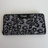 Coach Madison Metallic Ocelot Leopard Accordion Zip Wallet