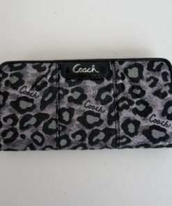 Coach Madison Metallic Ocelot Leopard Accordion Zip Wallet