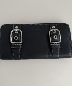 Coach SoHo Zoe Double Buckle Leather Zip-Around Accordion Wallet