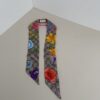 Gucci GG Monogram Flora Print Silk Neck Bow Scarf