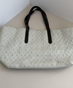 Jimmy Choo White Star-Embossed Calfskin Leather Medium Sofia Tote - Image 2