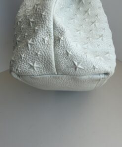 Jimmy Choo White Star-Embossed Calfskin Leather Medium Sofia Tote - Image 4