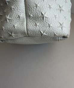 Jimmy Choo White Star-Embossed Calfskin Leather Medium Sofia Tote - Image 5