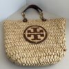 Pre-Owned Authentic Tory Burch Audrey Woven Straw Chain Tote Bag