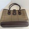 Pre-Owned Authentic Burberrys Vintage Nova Check Canvas Shoulder Tote Bag – Brown Saffiano Leather Trim