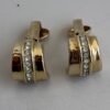 Pre-Owned Authentic Christian Dior Vintage Rhinestone Half-Hoop Clip-On Earrings